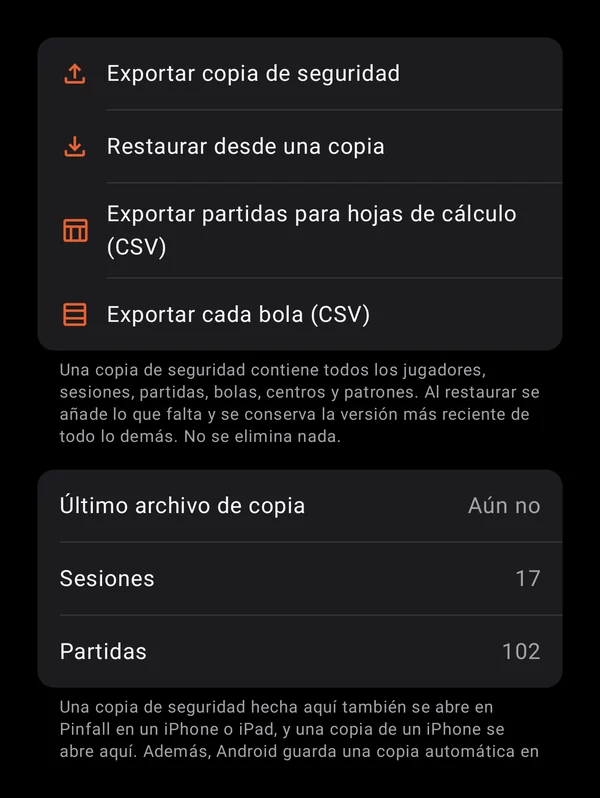 La pantalla de Pinfall donde lo haces.