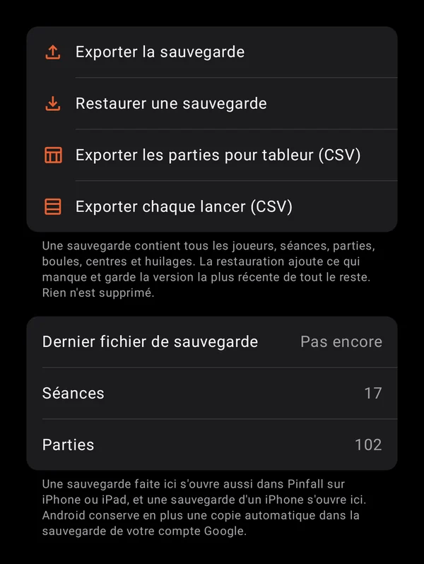 L'écran de Pinfall où vous le faites.