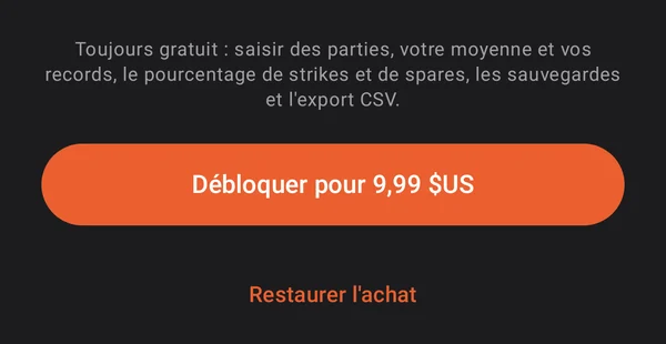L'écran de Pinfall où vous le faites.